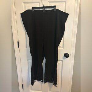 BloomChic Black Floral Bottom Dress Pants